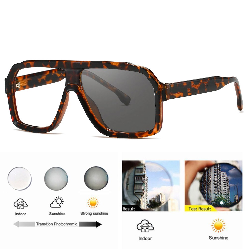 Occhiali da sole uomo donna quadrati fotocromatici miopia miopia occhiali da sole outdoor nuovi foto 3