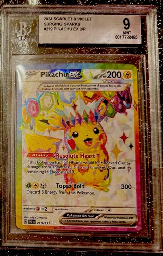 2024 BGS 9 MINT Scarlet & Violet Pikachu EX UR #219/191 Sv08: Surging Sparks  ⚡️