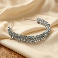 Braut Tiara Klar Kristall Silber Draht Haarreif Haarschmuck