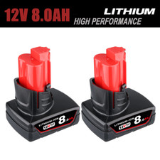 2Pack 8.0Ah Battery For Milwaukee for M12 LITHIUM Extended Capacity 48-11-2460