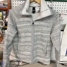 Adidas Women  s Full Zip Gray Sweatshirt SMALL Long Sleeve