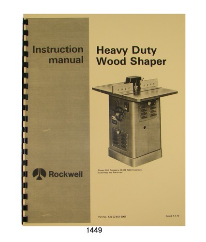 Rockwell Delta Heavy Duty Wood Shaper 