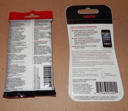 Tzumi Tech Cloths Clean 20 Pack &2 Pack Anti Glare Screen Protectors I Phone 94X - Picture 2 of 2