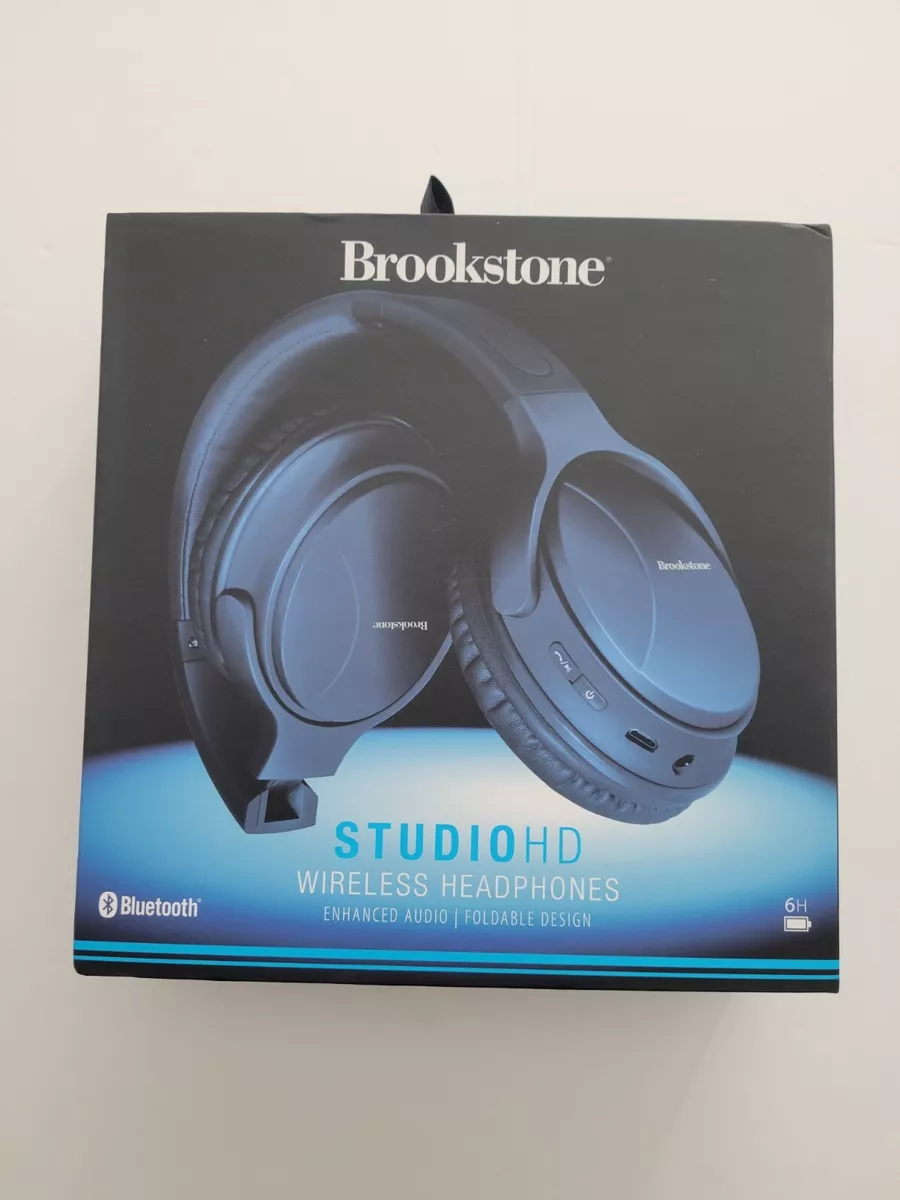 Brookstone StudioHD Wireless Headphones in Navy Bluetooth Foldable BSBTH253NV