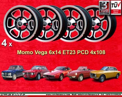 4 Cerchi Momo Vega Alfa Romeo 6x14 Giulia GT GTA Wheels Felgen