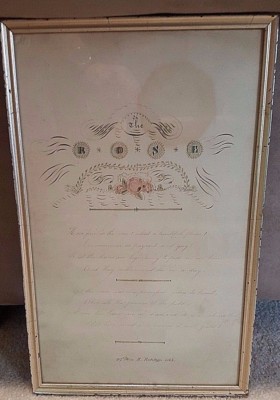 The Rose Hymn/poem, Hand written in 1862 either to or by Miss H. Ratcliffe  