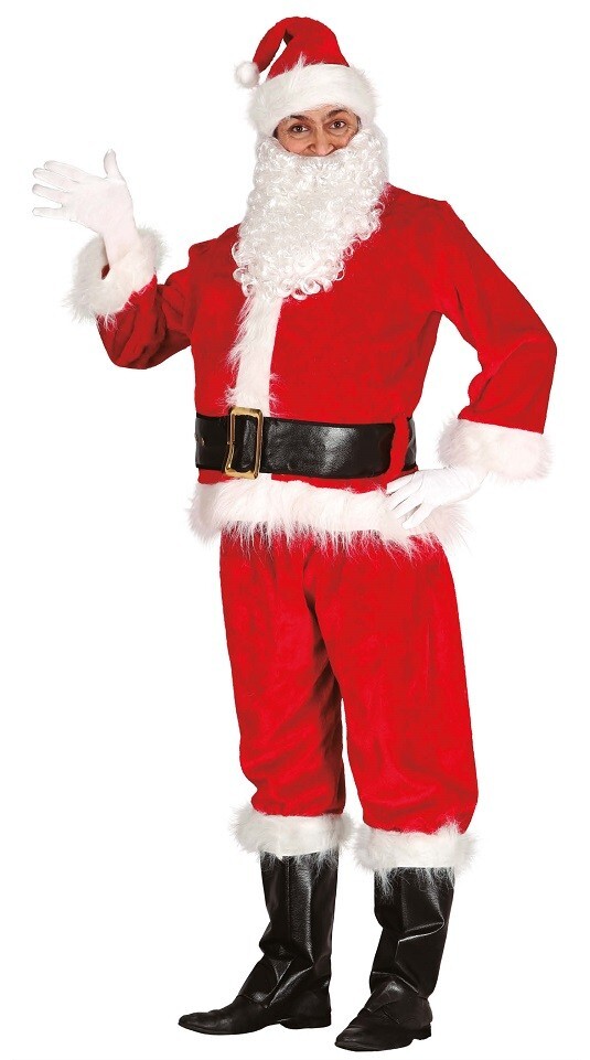 COSTUME DELUXE BABBO NATALE PAPA NOEL SANTA CLAUS VESTITO ADULTO COMPLETO