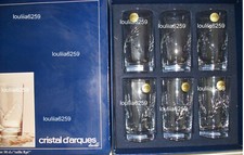 Cristal D'Arques coffret de 6 gobelets forme haute taille épi neuf