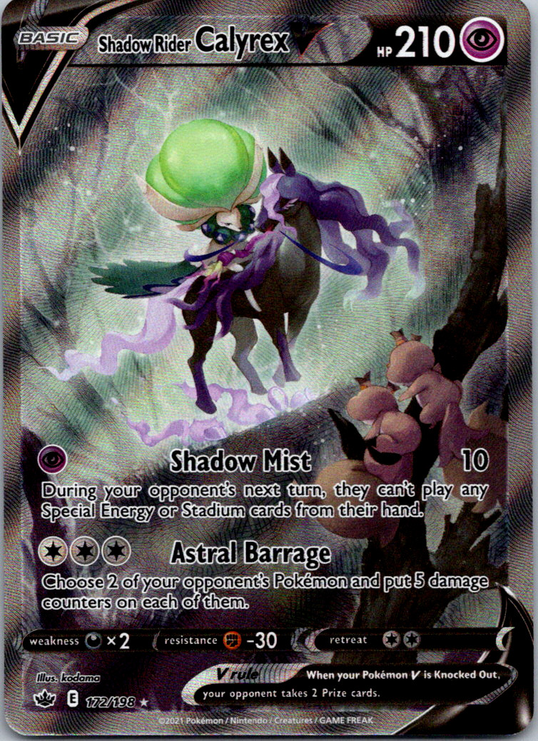 Pokemon Card - Shadow Rider Calyrex V Chilling Reign 172/198 Ultra Rare Alt Art