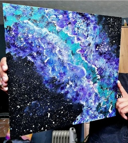 acrylic painting on canvas abstract - Picture 2 of 2
