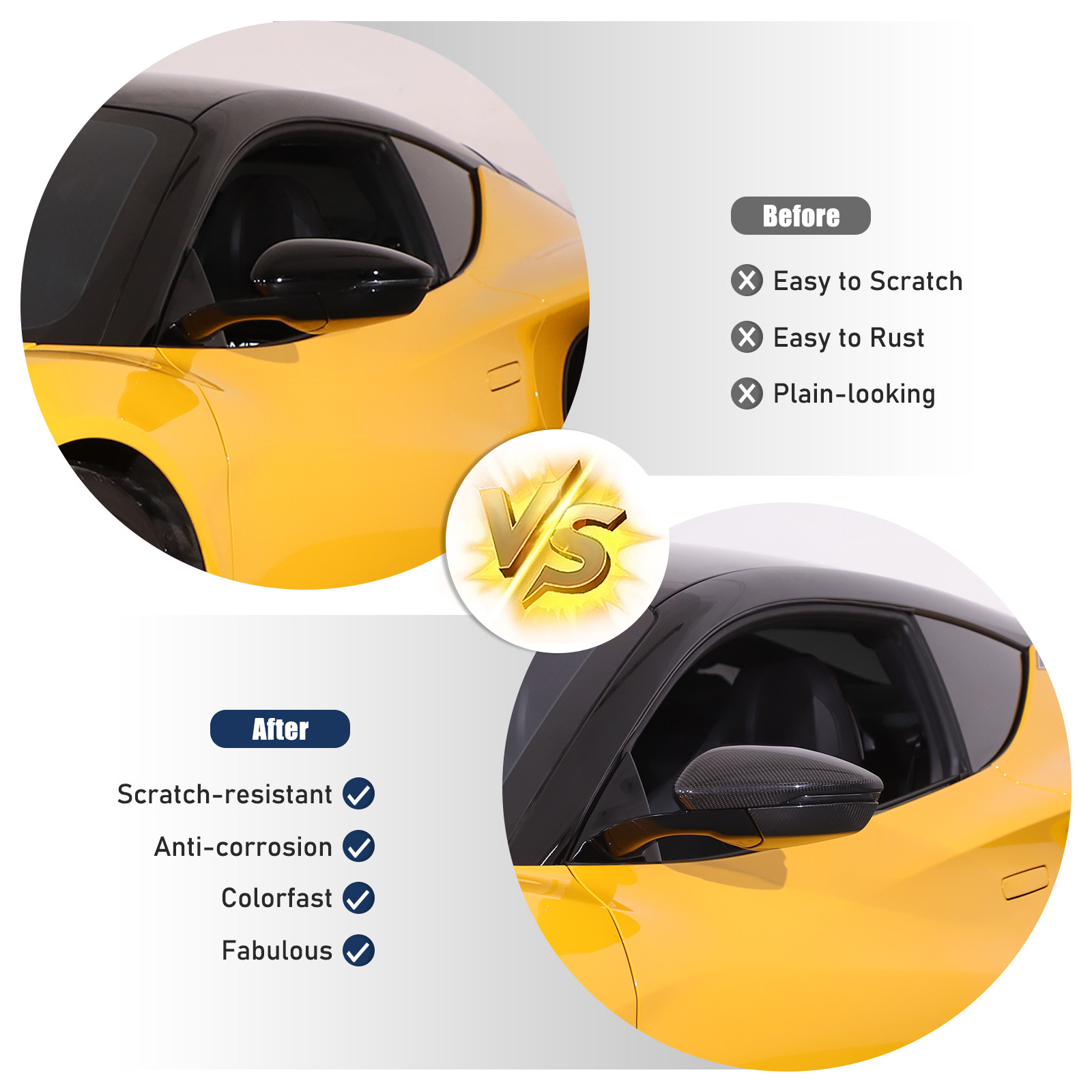 Real Carbon fiber Side Rear Mirror Cover Caps For Lotus EMIRA 2021-25