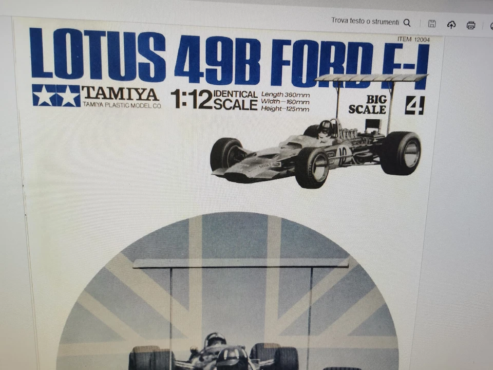 Tamiya 1/12 Lotus 49B Ford F-1 N. 12004 1:12 1968 spare parts Sprue F - Immagine 3 di 4