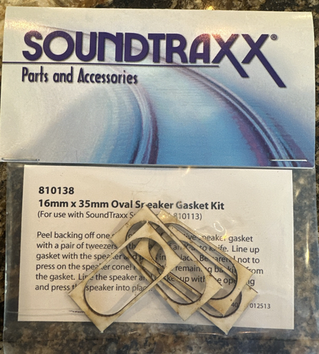 Soundtraxx Part No. 810138 16mm X 35mm Oval Speaker Gasket Kit - Speaker 810113 - Picture 1 of 4