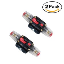2x 60A Circuit Breaker Reset Inline Fuse Holder For Auto Car Stereo Switch Audio