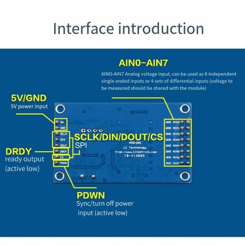 Precise ADS1256 24Bit 8Channel ADS1256 ADC Module for Accurate Data Conversi - Picture 5 of 8