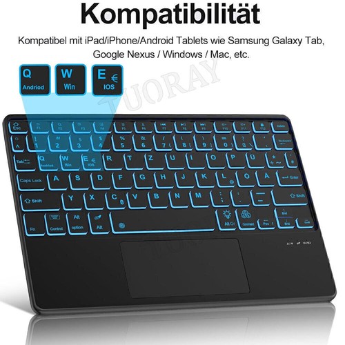 Backlit Touchpad Keyboard Case Cover For iPad 6/7/8/9/10th Gen Air 4 5 6 Pro 11 - Picture 15 of 45