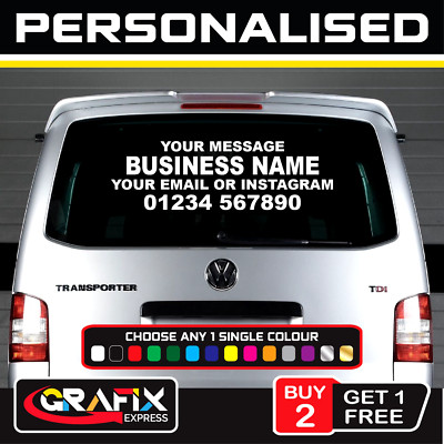 GROSSER PERSONALISIERTER BUSINESS VINYL ABZIEHBILD AUTOAUFKLEBER WERBETEXT