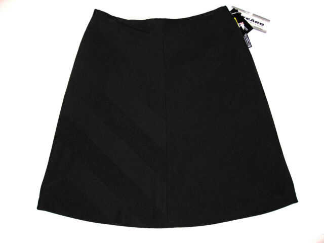 Nygard Collection Petites SKIRT Black Lined Womens Sz 10 Diagonal Design $68 NWT