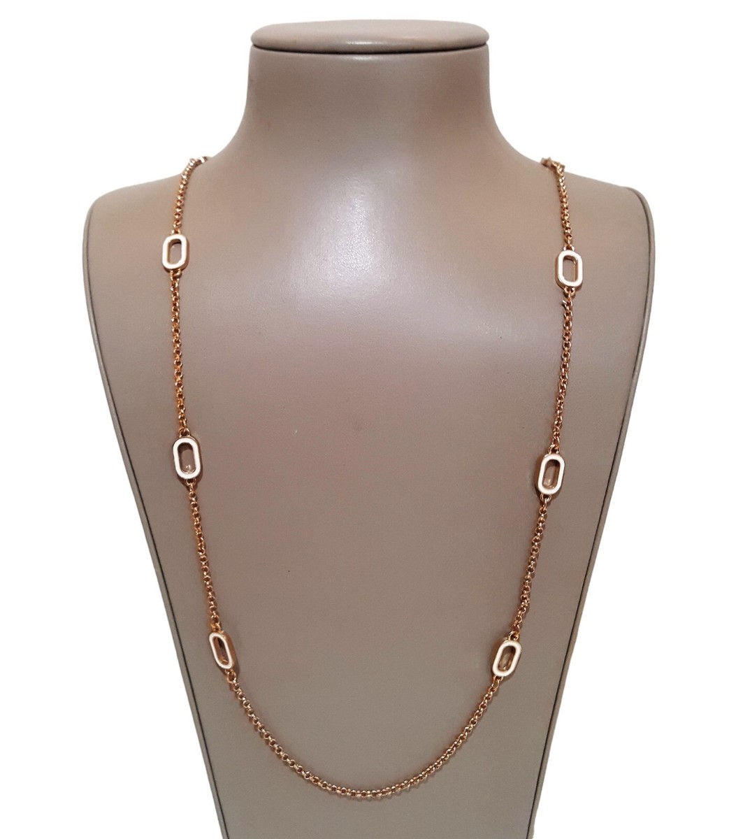 Nordstrom Rack Women's Gold Tone Chain Necklace Off White Enamel NWT