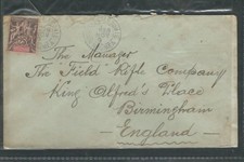 France New Caledonia Stamps 50 Cover Noumea - Birmingham 28NOV1893 SCV $250.00