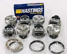 SPEED PRO Hypereutectic Flat Top 4VR Pistons/8+CAST Rings Chevy SB 350 9.3:1 060