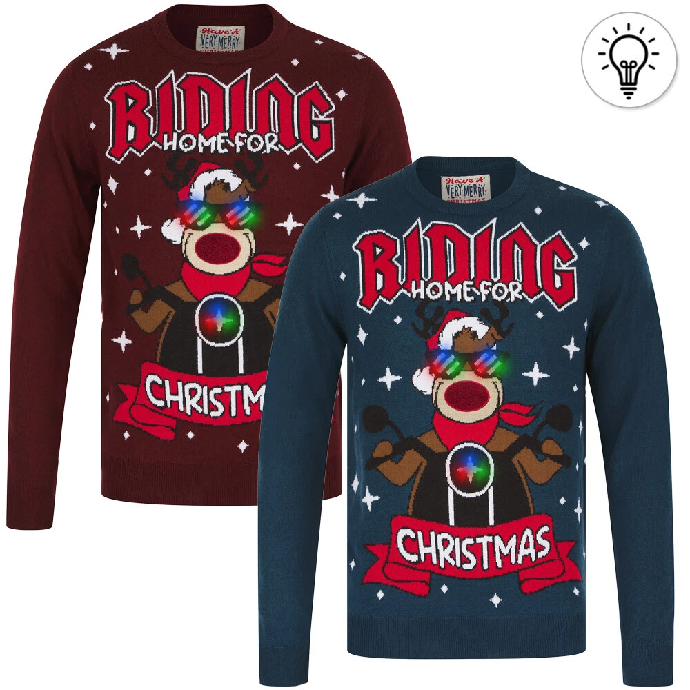 Christmas sweater lights up mens shop