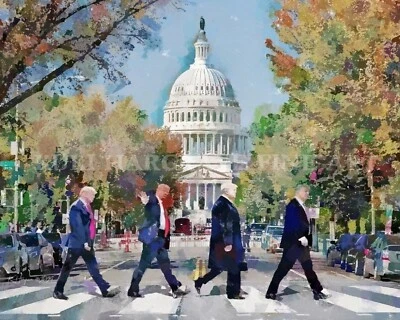 Donald Trump Fan Art Beatles Capital DC Wall Decor Art SIGNED Print FREE SHIP!
