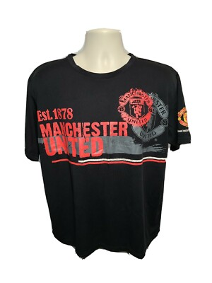 #ad Manchester United est 1878 Adult Large Black Football Jersey $26.99