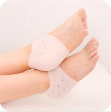 4pcs Silicone Moisturizing Protectors Gel Heel Hole Socks Cracked Foot Skin Care