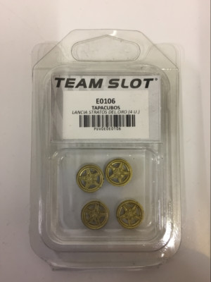 Team Slot E0106 Lancia Stratos Rad-Einsätze Vorne Gold lackiert x 4