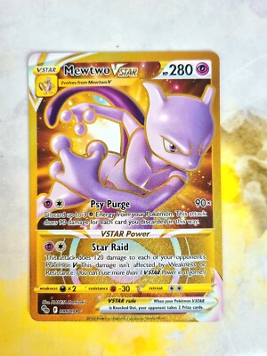 Pokémon Card - Mewtwo VSTAR Pokemon GO 086/078 Holo Secret Rare | eBay