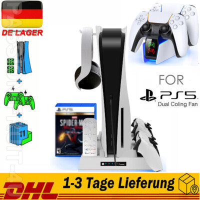 PS5 Standfuß Controller Ladestation für PS5 Controller Vertical Stand mit Lüfter