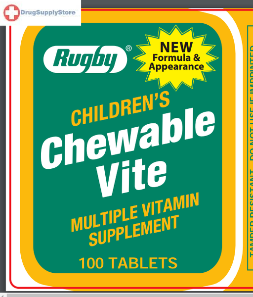 Rugby Children's Chewable Vite Multivitamin Tablets 100 Count for sale