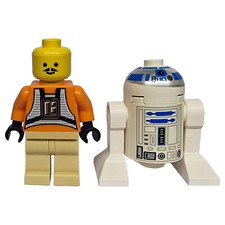 🎯 LEGO R2-D2 & Biggs Darklighter Minifigures  (No Helmet) - Lego Star Wars 