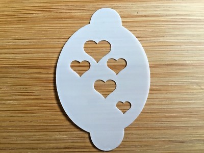 Face Painting Schablone wiederverwendbar waschbar Kaskade von Herzen Mylar 2,5 in x 1,75