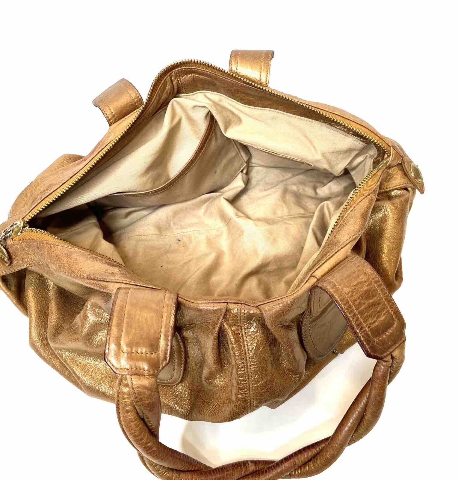 GUSTTO Cala Brown Bronze Leather Shoulder Satchel… - image 10