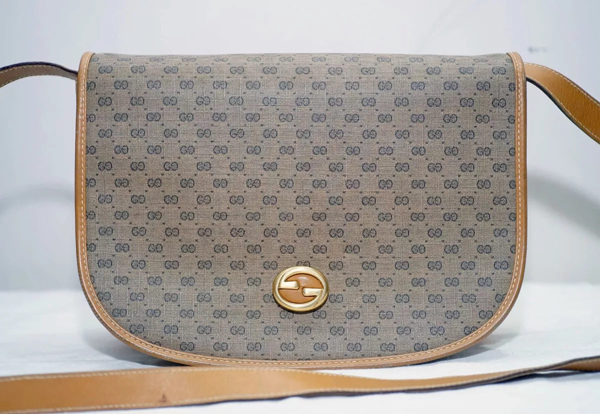 Antique and Vintage Gucci Micro gg Monogram Crossbody bag rare