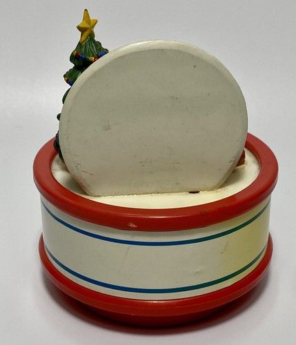 Vtg Christmas Music Box On Off Pulley “Jingle Bells” Spinning Tree Santa Dog - Picture 6 of 9