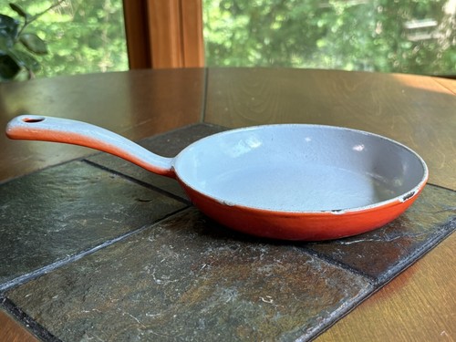 Prizer-Ware CS 1 padella padella padella ghisa smaltata rosso e verde acqua 7" USA vintage - Foto 4 di 9