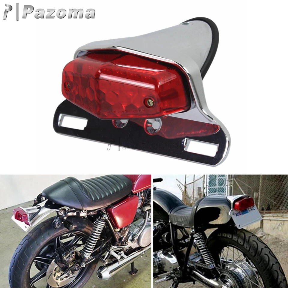 LED Brake Norton Lucas Style Tail Light Cafe Racer Taillight w/Mount Bracket  - Image 2 of 4