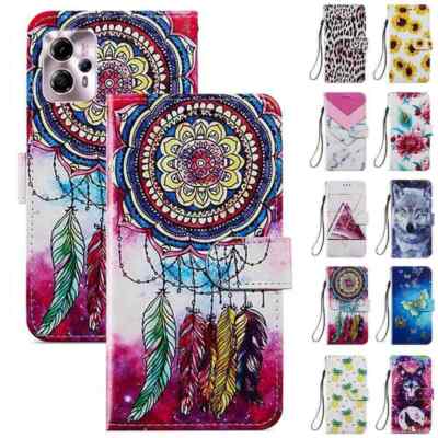 Magnetic Flip Leather Wallet Stand Case Cover For Motorola Moto G53 E22 G73 G52