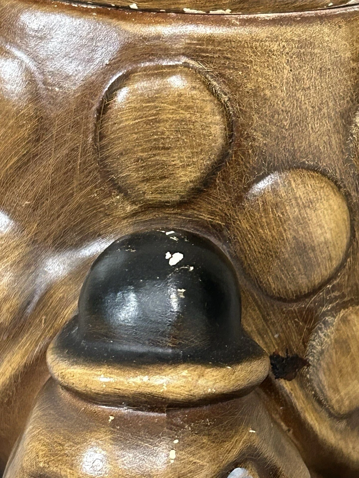 Tarro de galletas tortuga vintage EE. UU. cerámica cocina almacenamiento años 70 mariposa sombrero tortuga Foto 3 de 4