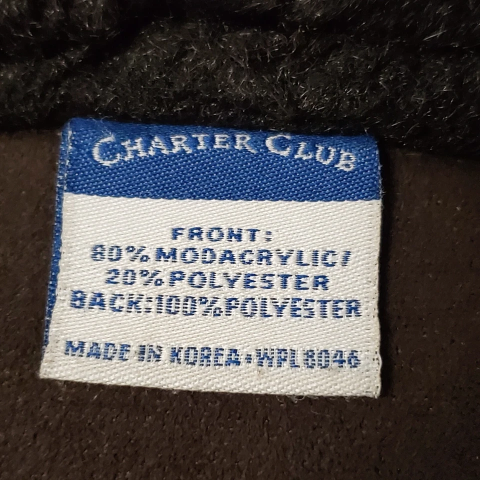 CHARTER CLUB Manta Imitación Marrón Visón Piel Terciopelo Parte Inferior Acogedora 47 X 58 Foto 4 de 4