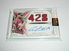 ANDY PETTITTE 18 TOPPS LUMINARES GAME USED TRIPLE JERSEY AUTO 10/10 SIGNED CARD