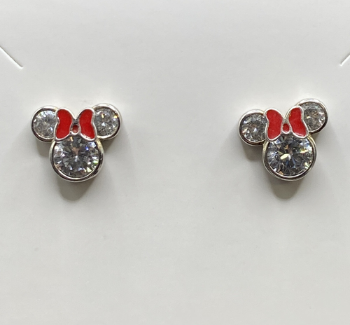 Sterling Silver Minnie Mouse Post Earrings - Picture 5 of 5