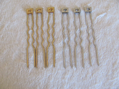 Popits- 6 Hair Accessories (3-Gold Hair Pins 3-Silver Hair  display picture 2