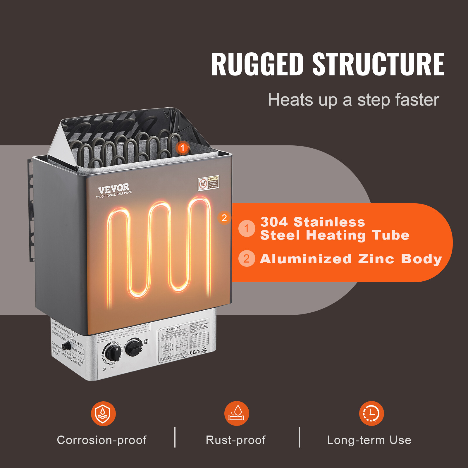 VEVOR 9KW Sauna Heater Stove Wet &amp; Dry w/ Internal Controller Digital 220V