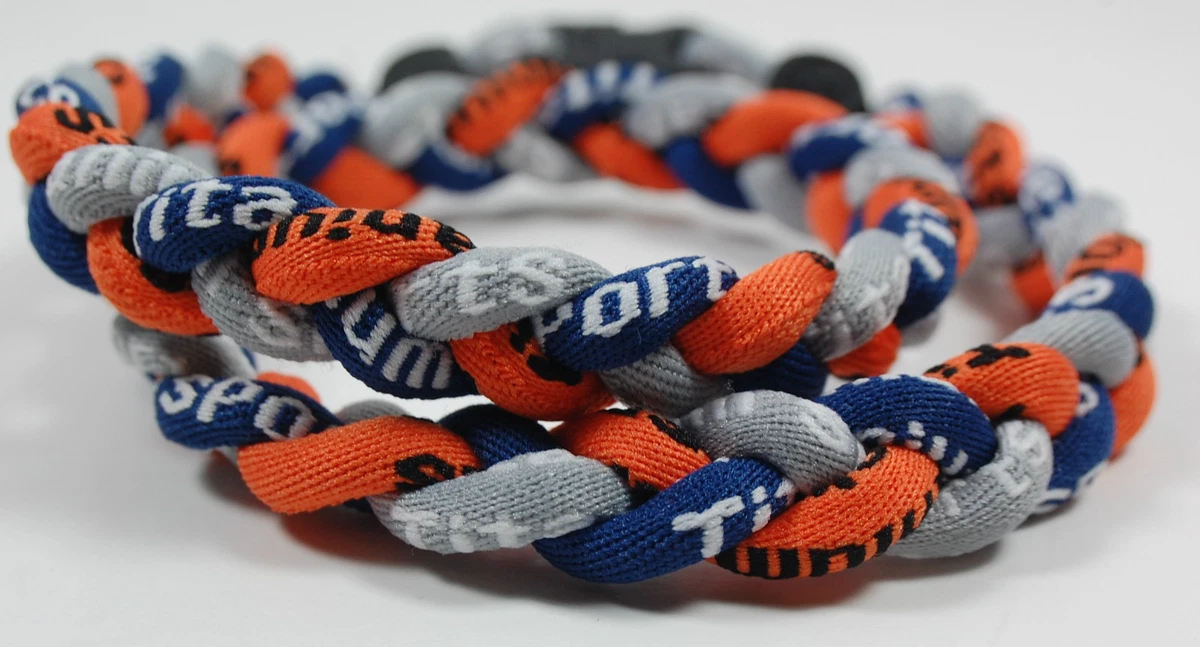 Collana Sportiva In Titanio Twist Navy & White - 20 Pollici, Corda Intrecciata, Ideale Per Baseball, Pallavolo E Atleti, Stile Unico