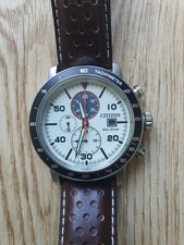 Citizen Eco Drive Brown Leather Strap CA0649-06X Chronograph