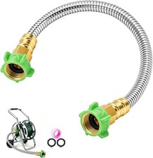 2FT Short Garden Hose Female to Female Stainless Steel Leader Hose for Hose